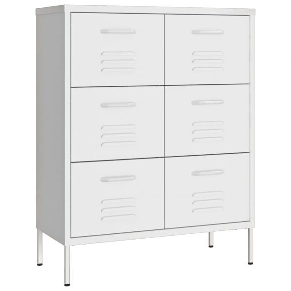 Schubladenschrank Weiß 80x35x101,5 cm Stahl