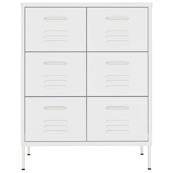 Schubladenschrank Weiß 80x35x101,5 cm Stahl