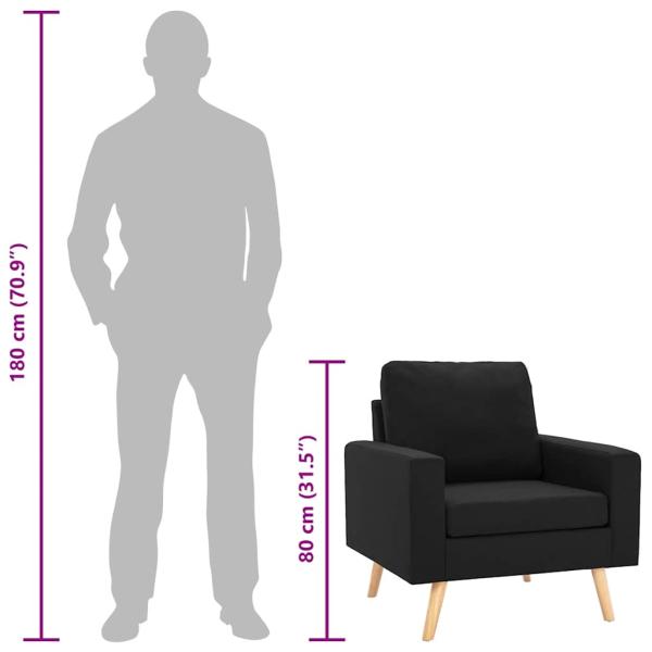 Sessel Schwarz Stoff