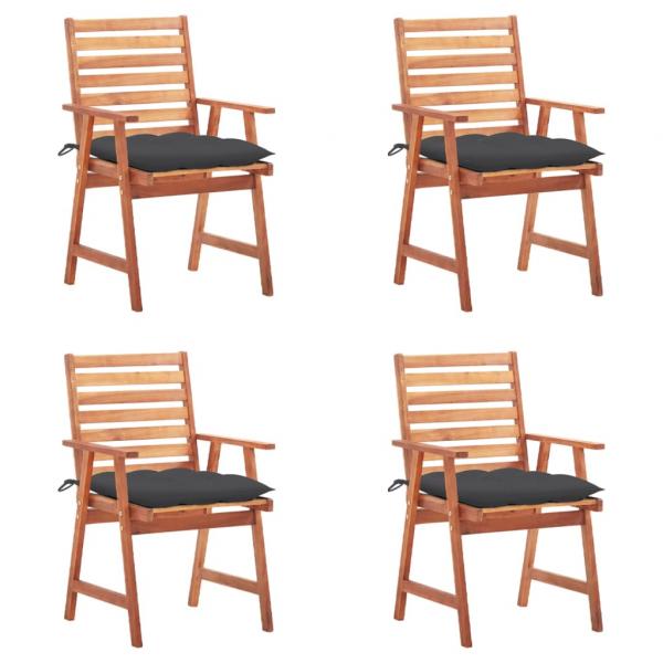 ARDEBO.de - Garten-Essstühle 4 Stk. mit Kissen Massivholz Akazie 