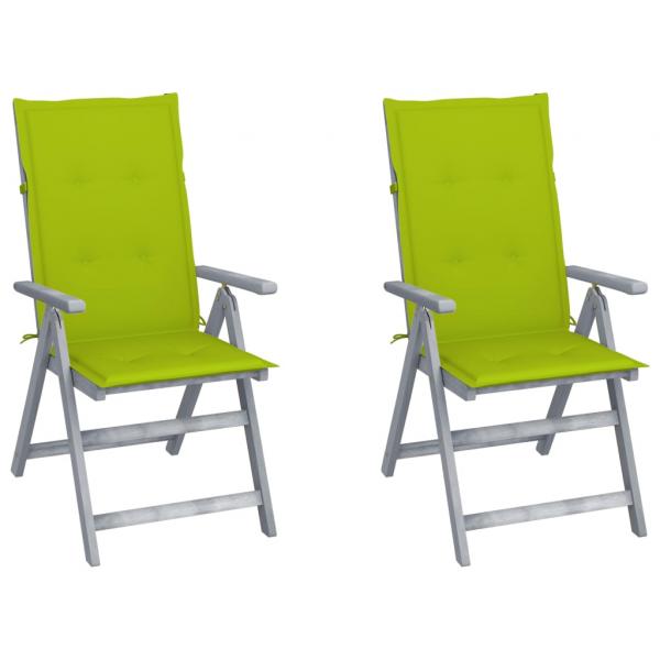 ARDEBO.de - Verstellbare Gartenstühle 2 Stk. mit Auflagen Massivholz Akazie