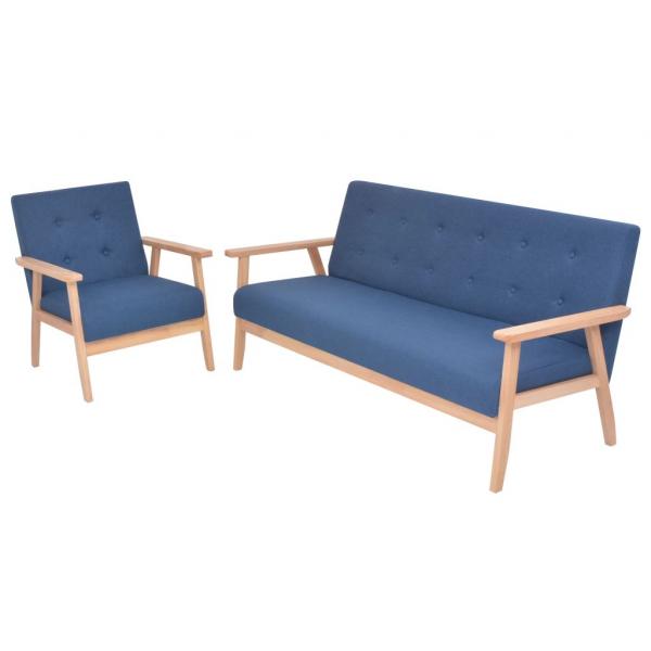 ARDEBO.de - Sofagarnitur 2-tlg. Stoff Blau