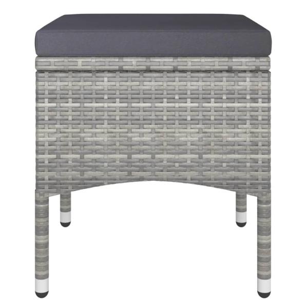 5-tlg. Garten-Bistro-Set Poly Rattan & Massivholz Akazie Grau