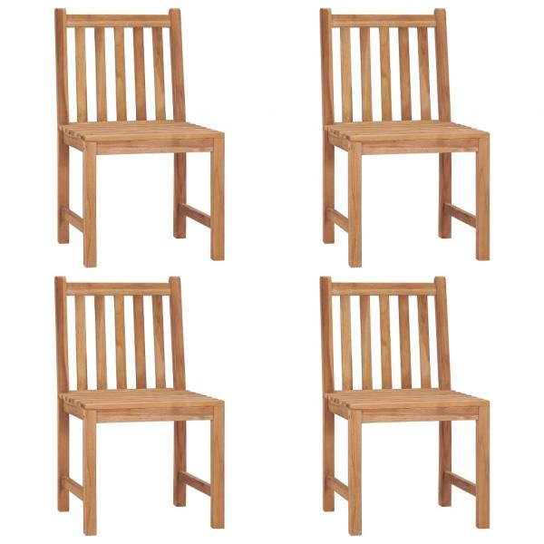 Gartenstühle 4 Stk. mit Kissen Massivholz Teak 