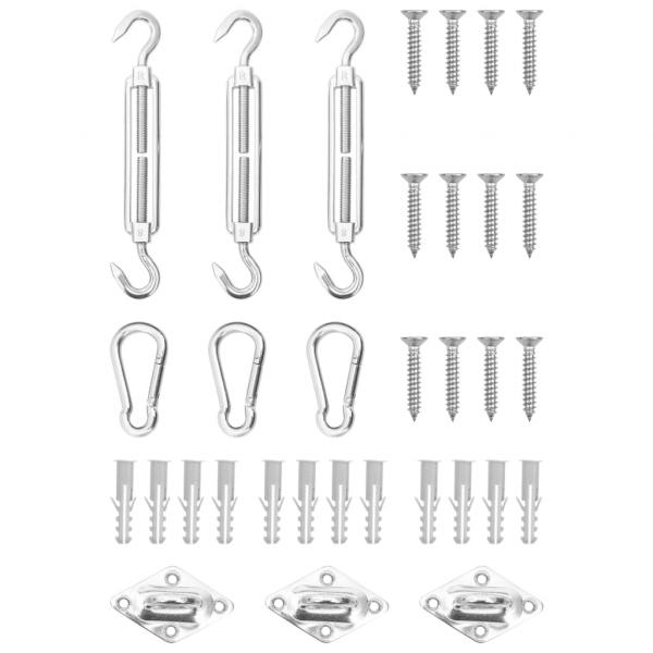 ARDEBO.de - 9-tlg. Sonnensegel Zubehör-Set Edelstahl