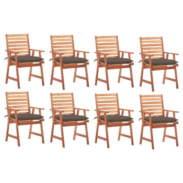 ARDEBO.de - Garten-Essstühle 8 Stk. mit Kissen Massivholz Akazie 