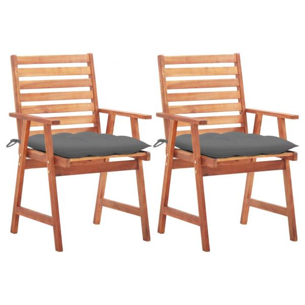 ARDEBO.de - Garten-Essstühle 2 Stk. mit Kissen Massivholz Akazie 