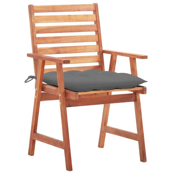 Garten-Essstühle 2 Stk. mit Kissen Massivholz Akazie 