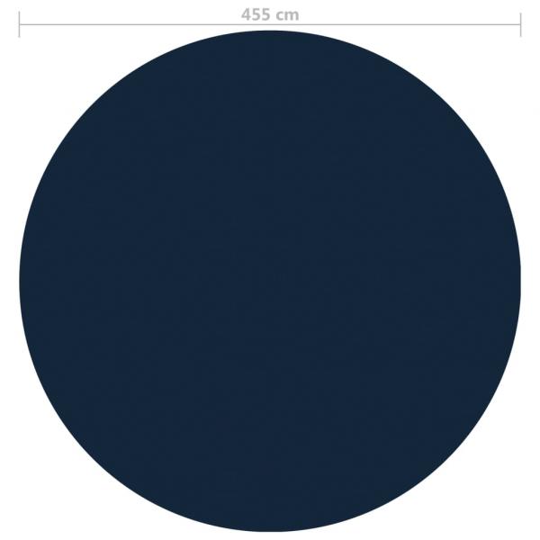 Treibende Pool-Solarplane PE 455 cm Schwarz und Blau