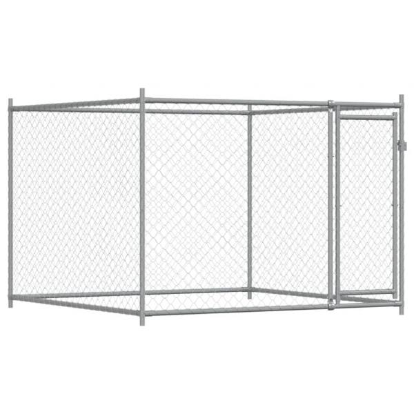 Hundezwinger mit Türen Grau 6x2x1,5 m Verzinkter Stahl