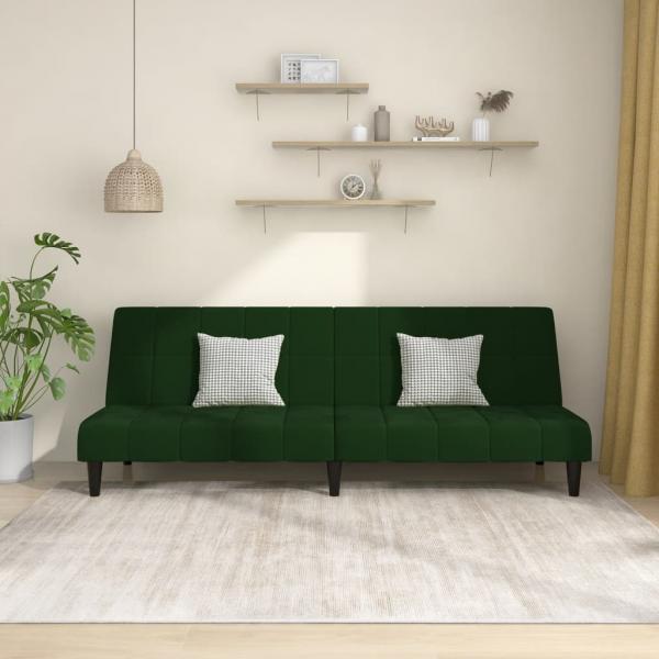 ARDEBO.de - Schlafsofa 2-Sitzer Dunkelgrün Samt