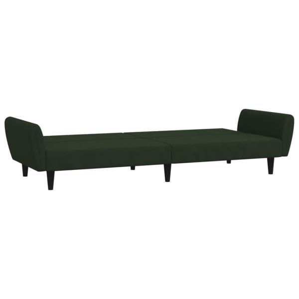 Schlafsofa 2-Sitzer Dunkelgrün Samt