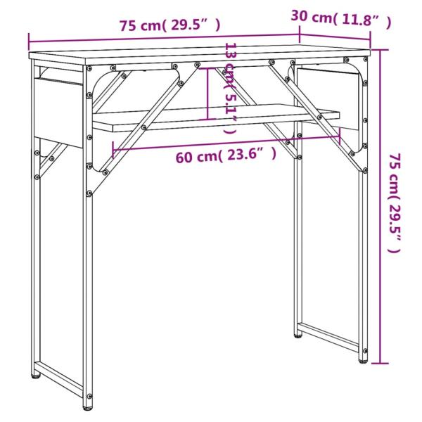 Konsolentisch mit Ablage Sonoma-Eiche 75x30x75cm Holzwerkstoff