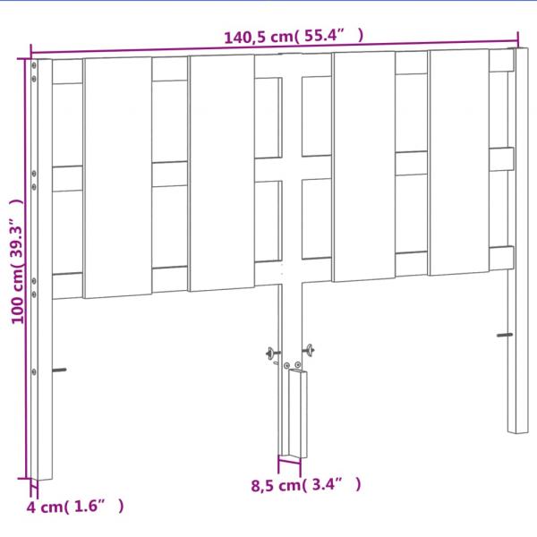 Kopfteil Wachsbraun 135 cm Massivholz Kiefer