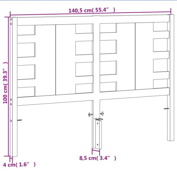 Kopfteil Wachsbraun 135 cm Massivholz Kiefer