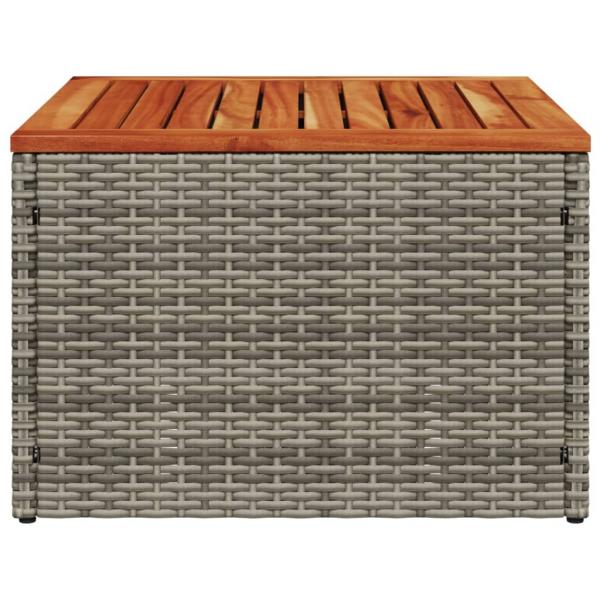 Gartentisch Grau 55x55x37 cm Poly Rattan und Akazienholz