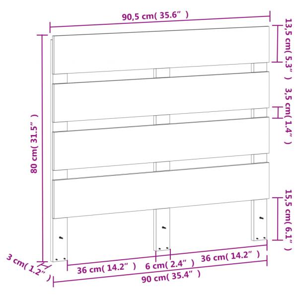 Kopfteil Wachsbraun 90 cm Massivholz Kiefer