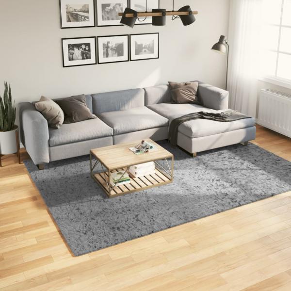 ARDEBO.de - Shaggy-Teppich PAMPLONA Hochflor Modern Grau 200x280 cm