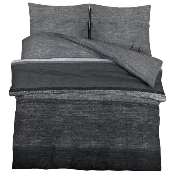 Bettwäsche-Set Dunkelgrau 260x220 cm Baumwolle