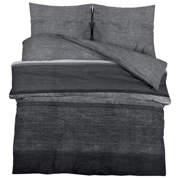 Bettwäsche-Set Dunkelgrau 260x220 cm Baumwolle