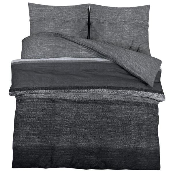 Bettwäsche-Set Dunkelgrau 260x220 cm Baumwolle