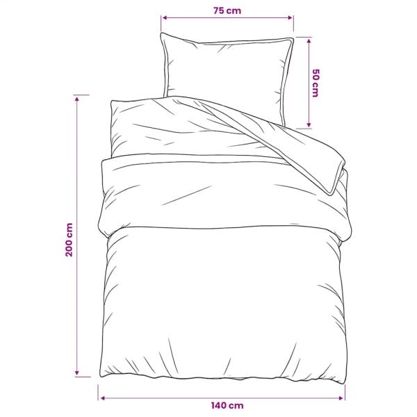 Bettwäsche-Set Weiß und Braun 140x200 cm Baumwolle