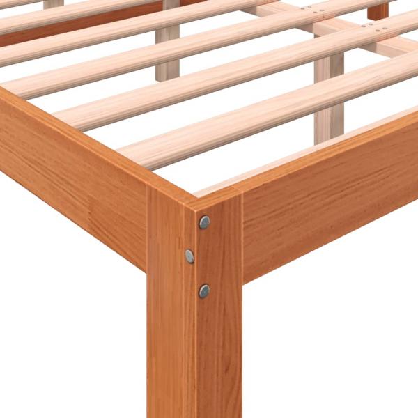 Massivholzbett ohne Matratze Wachsbraun 140x200 cm Kiefernholz