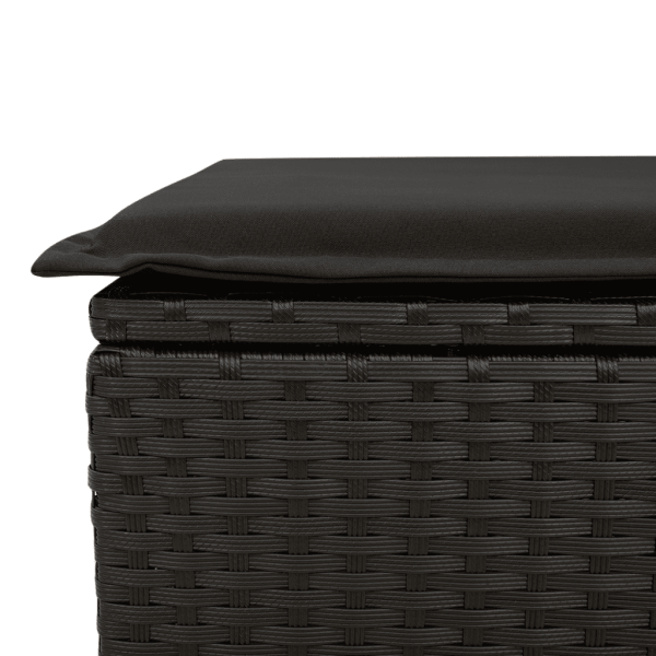 7-tlg. Garten-Sofagarnitur mit Kissen Schwarz Poly Rattan