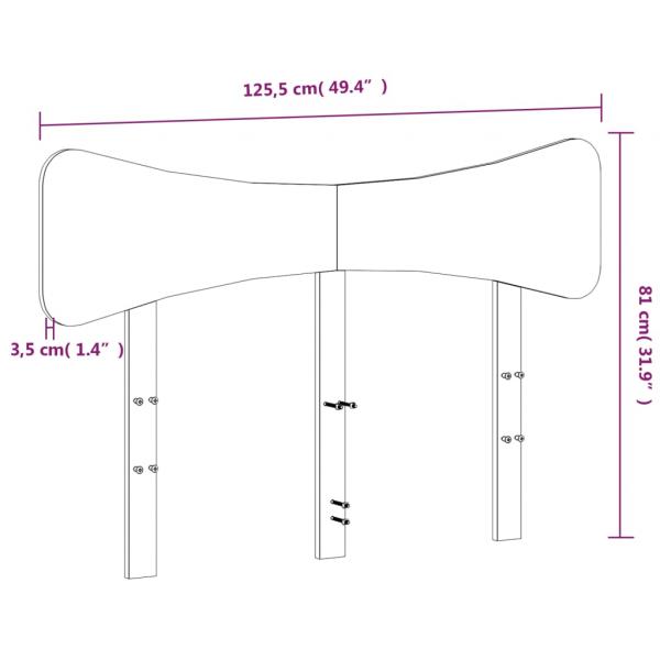 Kopfteil Weiß 120 cm Massivholz Kiefer