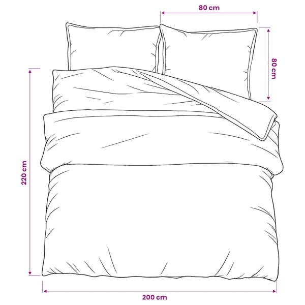 Bettwäsche-Set Dunkelgrau 200x220 cm Baumwolle