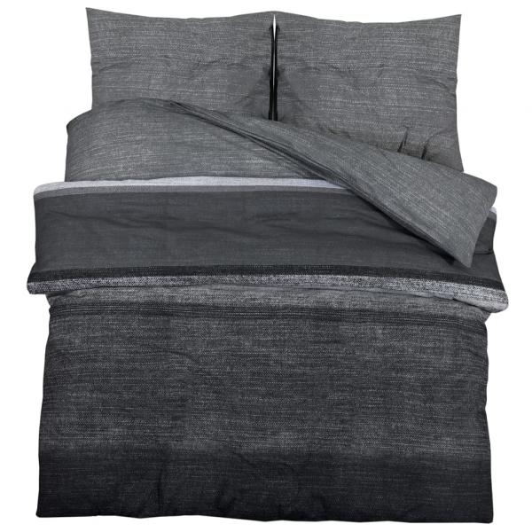 Bettwäsche-Set Dunkelgrau 240x220 cm Baumwolle