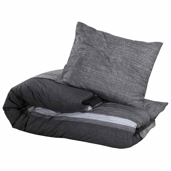 Bettwäsche-Set Dunkelgrau 240x220 cm Baumwolle