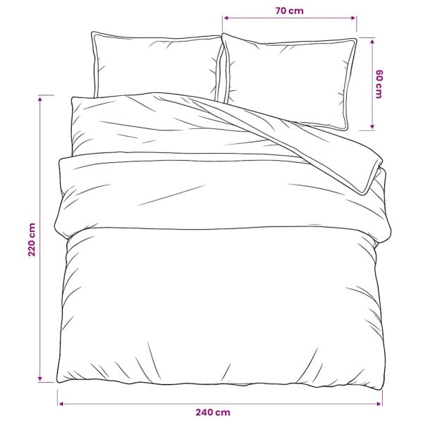 Bettwäsche-Set Dunkelgrau 240x220 cm Baumwolle