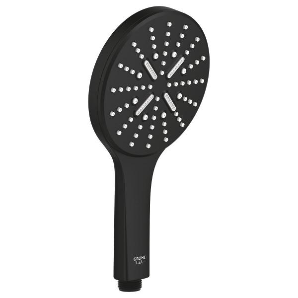 ARDEBO.de GROHE Rainshower Smartactive 130 Handbrause, 3 Strahlarten, phantom black (22127KF0)