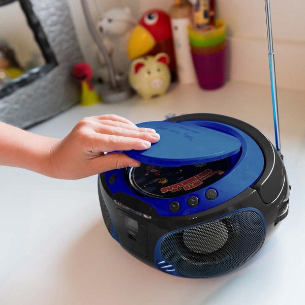 SCD-550BU Tragbarer FM-Radio-CD/MP3/USB/Bluetooth®-Player mit LED-Beleuchtung Blau (Menge: 2 je Bestelleinheit)