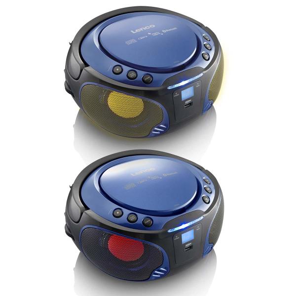 SCD-550BU Tragbarer FM-Radio-CD/MP3/USB/Bluetooth®-Player mit LED-Beleuchtung Blau (Menge: 2 je Bestelleinheit)