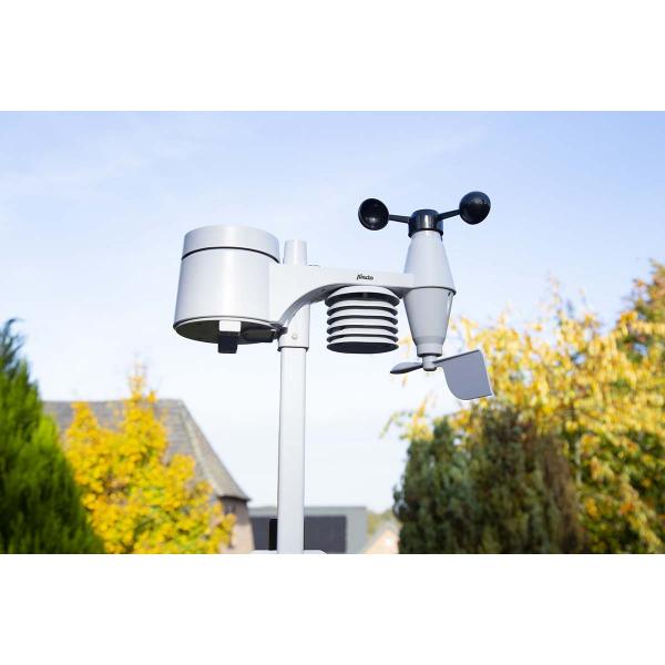 Professionelle Wetterstation mit Funksensor schwarz