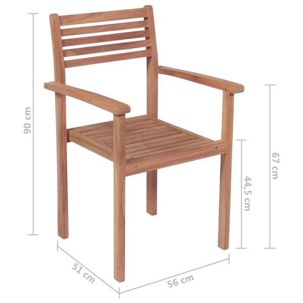 Gartenstühle 2 Stk. mit Beige Kissen Massivholz Teak