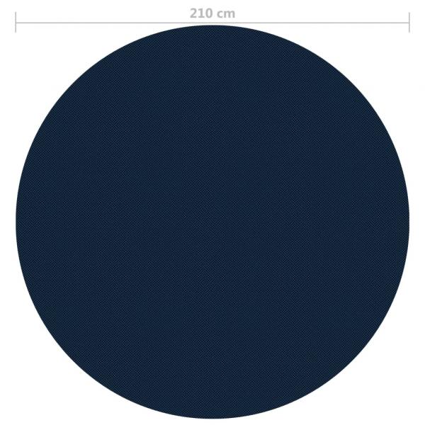 Treibende Pool-Solarplane PE 210 cm Schwarz und Blau
