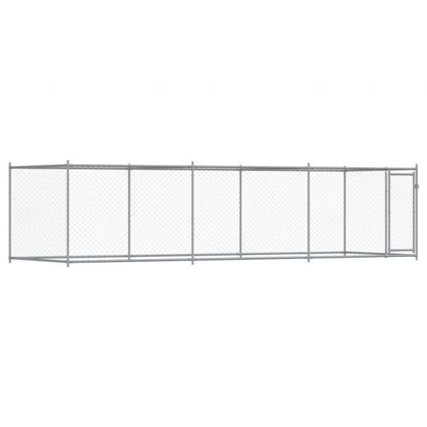 Hundezwinger mit Tür Grau 6x2x1,5 m Verzinkter Stahl