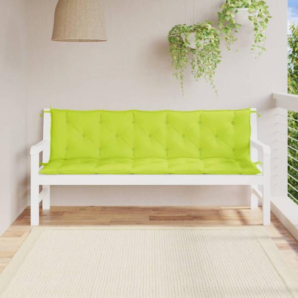 ARDEBO.de - Gartenbank-Auflagen 2 Stk. Hellgrün 180x50x7 cm Oxford-Gewebe