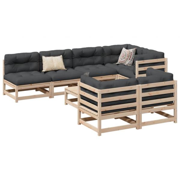 ARDEBO.de - 8-tlg. Garten-Sofagarnitur Massivholz Kiefer