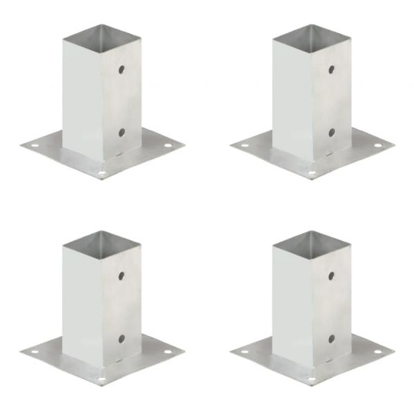 Pfostenanker 4 Stk. Verzinktes Metall 71 mm