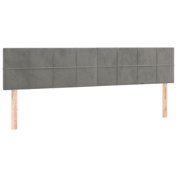 ARDEBO.de - Boxspringbett mit Matratze Hellgrau 120x190 cm Samt