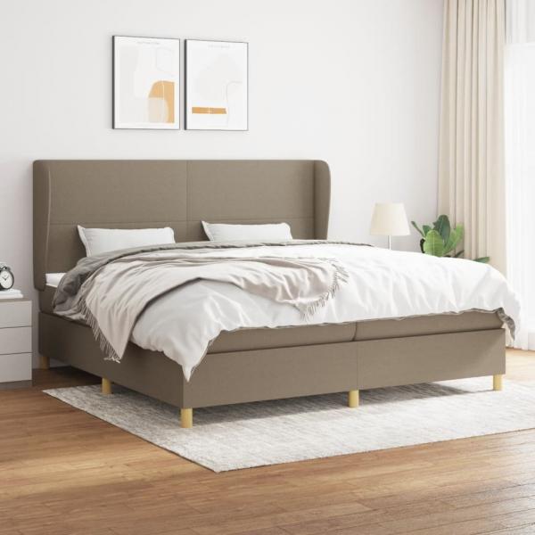 ARDEBO.de - Boxspringbett mit Matratze Taupe 200x200 cm Stoff
