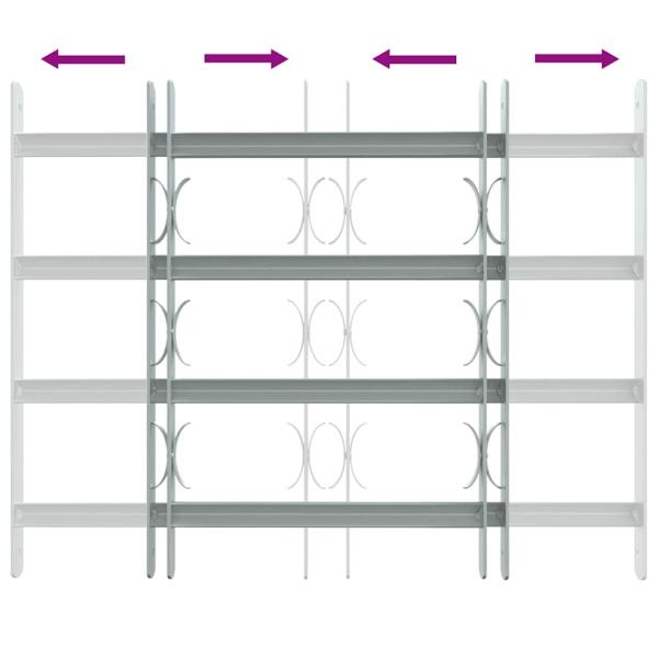 Fenstergitter Verstellbar mit 4 Querstäben 500-650 mm