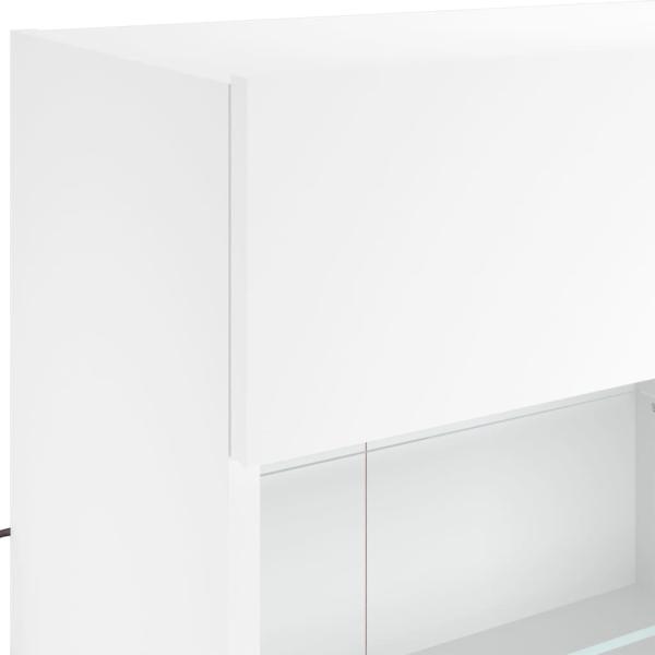 6-tlg. TV-Wohnwand mit LED-Leuchten Weiß