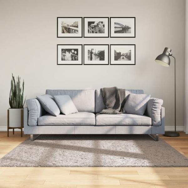 ARDEBO.de - Shaggy-Teppich PAMPLONA Hochflor Modern Beige 160x160 cm