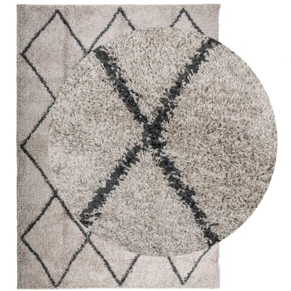 Shaggy-Teppich Hochflor Modern Beige Anthrazit 200x280 cm