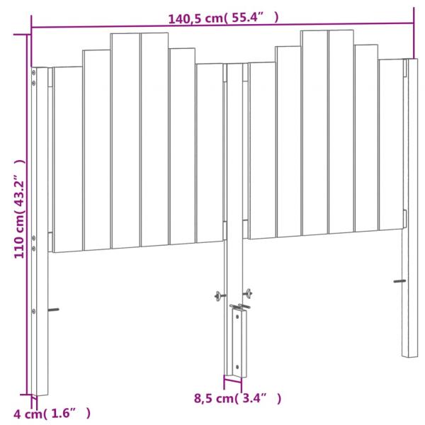 Kopfteil Wachsbraun 135 cm Massivholz Kiefer